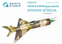 QD48129  декали  3D Декаль интерьера кабины M&amp;G-21ПФМ (Eduard)  (1:48) 2000000195124