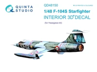 QD48150  декали  3D Декаль интерьера кабины  F-104S (Hasegawa)  (1:48) 2000002046646