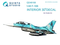 QD48168  декали  3D Декаль интерьера кабины F-16B (для модели Kinetic)  (1:48) 2000000225067