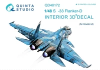 QD48172  декали  3D Декаль интерьера кабины ОКБ  С-33 (для модели Kinetic)  (1:48) 2000000225074