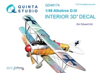 QD48174  декали  3D Декаль интерьера кабины Albatros D.III (Eduard)  (1:48) 2000000223438