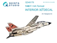 QD48178  декали  3D Декаль интерьера кабины F-14A (Hasegawa)  (1:48) 2000000255712