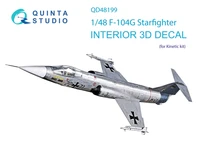 QD48199  декали  3D Декаль интерьера кабины F-104G (Kinetic)  (1:48) 2000002092018