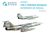 QD48223  декали  3D Декаль интерьера кабины F-104S/ASA (Kinetic)  (1:48) 2000002136866