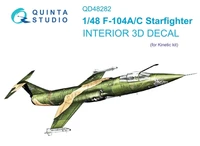 QD48282  декали  3D Декаль интерьера кабины F-104A/C (Kinetic) (1:48) 2000002116103