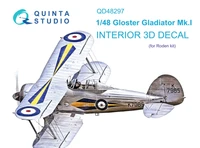 QD48297  декали  3D Декаль интерьера для Gloster Gladiator Mk.I (Roden)  (1:48) 2000002208198