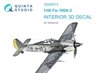 QD48314  декали  3D Декаль интерьера кабины FW-190A-3  (Tam.)  (1:48) 2000002137597