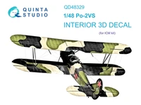 QD48329  декали  3D Декаль интерьера кабины По-2ВС (ICM)  (1:48) 2000002124085