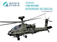 QD48362  декали 3D Декаль интерьера кабины  AH-64D (Hasegawa)  (1:48) 2000002145776