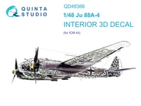 QD48366  декали  3D Декаль интерьера кабины Ju 88A-4 (ICM)  (1:48) 2000002153573