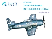 QD48384  декали  3D Декаль интерьера кабины F8F-2 Bearcat (Hobby Boss)  (1:48) 2000002150855