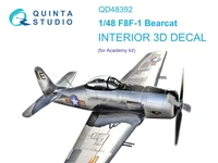 QD48392  декали  3D Декаль интерьера кабины F8F-1 Bearcat (Academy)  (1:48) 2000002150886