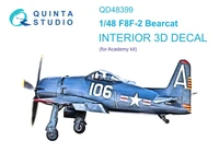 QD48399  декали  3D Декаль интерьера кабины F8F-2 Bearcat (Academy)  (1:48) 2000002158707