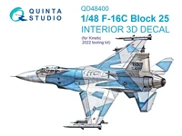 QD48400  декали  3D Декаль интерьера кабины F-16C block 25 (Kinetic 2022г. разработки)  (1:48) 2000002137023