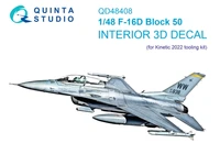 QD48408  декали  3D Декаль интерьера кабины F-16D Block 50 (Kinetic 2022 tool)  (1:48) 2000002138839