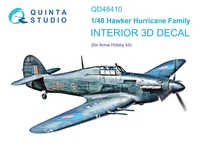 QD48410  декали  3D Декаль интерьера кабины семейства Hurricane (Arma Hobby)  (1:48) 2000002138846
