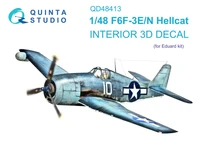 QD48413  декали   3D Декаль интерьера кабины F6F-3E:N Hellcat (Eduard)  (1:48) 2000002158431