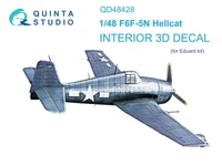 QD48428  декали  3D Декаль интерьера кабины F6F-5N Hellcat (Eduard)  (1:48) 2000002170242
