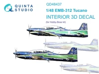 QD48437  декали  3D Декаль интерьера кабины EMB-312 Tucano (HobbyBoss)  (1:48) 2000002170273