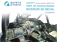QD48471  декали  3D Декаль интерьера кабины K@-52 вкл. дисплеи для наборов QD48470/QDS-48470  (1:48) 2000002169574
