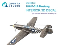QD48473  декали  3D Декаль интерьера кабины P-51A (Accurate Miniatures/Academy)  (1:48) 2000002183433