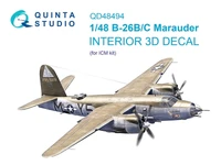 QD48494  декали  3D Декаль интерьера кабины B-26B/C Marauder (ICM)  (1:48) 2000002174141