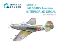 QD48514  декали  3D Декаль интерьера кабины P-39Q/N Airacobra (Arma Hobby)  (1:48) 2000002183532