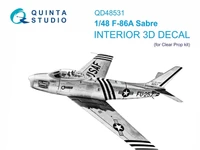 QD48531  декали  3D Декаль интерьера для F-86A Sabre (Clear prop)  (1:48) 2000002183662