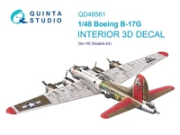 QD48561  декали  3D Декаль интерьера кабины Boeing B-17G (HK models)  (1:48) 2000002183785