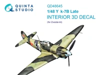 QD48645  декали  3D Декаль интерьера кабины Y@K-7Б (Звезда)  (1:48) 2000002202295
