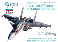 QD72012  декали  3D Декаль интерьера кабины С-30СМ (для модели Звезда)  (1:72) 2000000161761