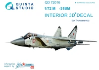 QD72016  декали  3D Декаль интерьера кабины M&amp;G-31БМ (Trumpeter)  (1:72) 2000000163529