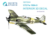 QD72044  декали  3D Декаль интерьера кабины FW-190A-5  (Eduard)  (1:72) 2000002127338