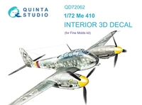 QD72062  декали  3D Декаль интерьера кабины Me-410 (Fine Molds)  (1:72) 2000002137542