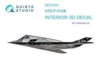 QD72067  декали  3D Декаль интерьера кабины F-117A (Hasegawa)  (1:72) 2000002135135