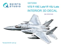 QD72068  декали  3D Декаль интерьера кабины F-15C Late/F-15J Late (GWH)  (1:72) 2000002135142