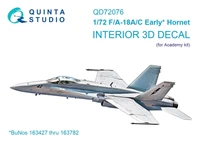 QD72076  декали  3D Декаль интерьера кабины F/A-18A/C early (Academy)  (1:72) 2000002190462