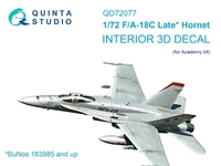 QD72077  декали  3D Декаль интерьера кабины F/A-18C late (Academy)  (1:72) 2000002190479