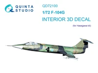 QD72100  декали  3D Декаль интерьера кабины F-104G (Hasegawa)  (1:72) 2000002158271