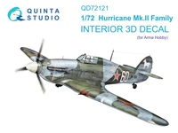 QD72121  декали  3D Декаль интерьера кабины для семейства Hurricane Mk.II (Arma Hobby)  (1:72) 2000002158653