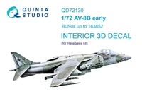 QD72130  декали  3D Декаль интерьера кабины AV-8B Harrier ранний (Hasegawa)  (1:72) 2000002170129