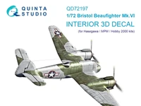 QD72197  декали  Декаль интерьера кабины Bristol Beaufighter Mk.VI (Hesegawa/MPM/Hobby2000)  (1:72) 2000002183389