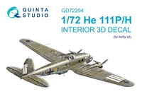 QD72204  декали  3D Декаль интерьера кабины He-111P/H (Airfix)  (1:72) 2000002208426