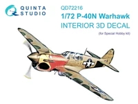 QD72216  декали  3D Декаль интерьера кабины P-40N Warhawk (Special Hobby)  (1:72) 2000002191216