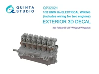 QP32021  декали  Электропроводка двигателя BMW III, для Fokker D.VIIF (Wingnut Wings)  (1:32) 2000002191469