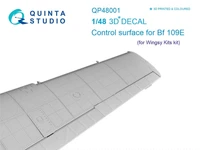 QP48001  декали  3D Декаль рулевые поверхности для Bf 109E (Wingsy Kits) (1:48) 2000000223643