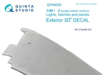 QP48005  декали  БАНО, лючки и панели для &amp;L-2 (одноместный) (Звезда)  (1:48) 2000002092254