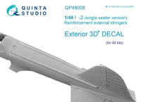 QP48008  декали  3D Декаль Внешние усиливающие стрингеры для &amp;L-2 (одноместный)  (1:48) 2000002044543