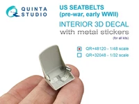 QR+48120  декали  Комплект ремней для истребителя США, до/начало ВМВ (с метал. пряжками)  (1:48) 2000002201502