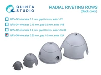 QRV-046  декали  3D Декаль Радиальные клепочные ряды (размер 0.25мм, интервал 1.0мм) черные  (1:24) 2000002137191